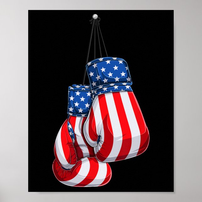Affiche Boîte Gants drapeau américain 4 juillet boîte (Devant)
