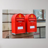 Boîtes aux lettres danoises rouges