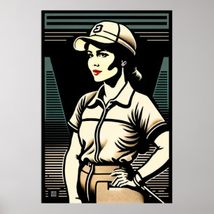 Affiche Boîtier de Golfer pour femme Imprimer