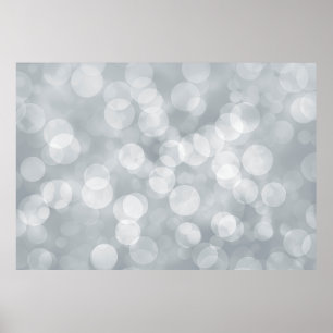 Affiche Bokeh gris argenté