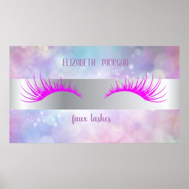 Affiche Bokeh Moderne, Rayures, Faux Cils (Devant)