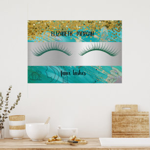 Affiche Bokeh Moderne, Rayures, Faux Cils Po