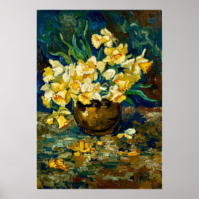 Affiche Bol à la Van Gogh avec jonquilles  (Devant)