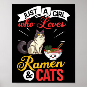 Affiche Bol de ramen pour chat Soupe japonaise aux nouille