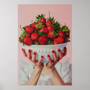 Affiche Bol débordant de fraises