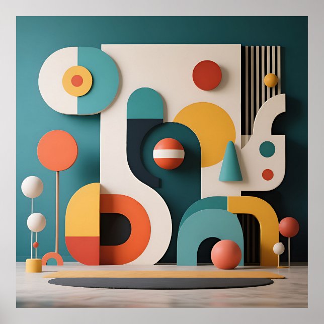 Affiche Bold Colorful Geometric Abstract  (Devant)