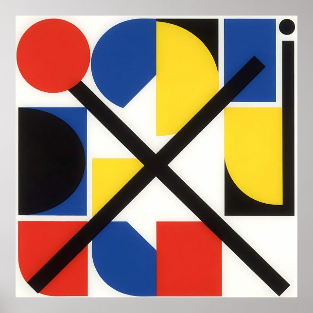 Affiche Bold Geometric Bauhaus Suprematist Art (Devant)