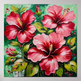 Affiche Bold Hibiscus Bloom – Tropical Floral