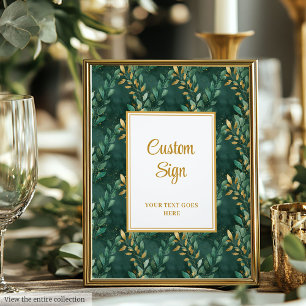 Affiche Bold Hunter Green Gold Green Mariage personnalisé