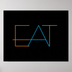 Affiche bold modern minimalist kitchen wall art eat