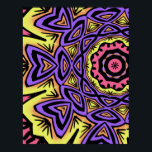 Affiche Bold Pop Art Mandala Collage Village Set A (004)<br><div class="desc">Un design coloré et lumineux. Peut être customisé en ajoutant votre propre texte. Oeuvre originale illustrée et dessinée par Terri K. Jones. Copyright © 2019,  Collage Village et Terri K. Jones. Tous droits réservés.</div>