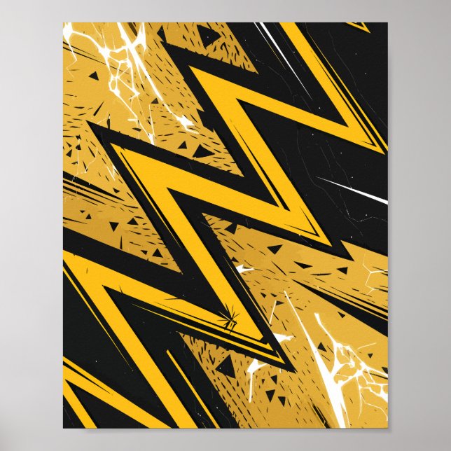 Affiche Bold Zigzag Conception abstraite (Devant)