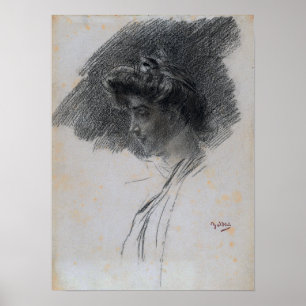Affiche Boldini - Buste d'une jeune femme de profil