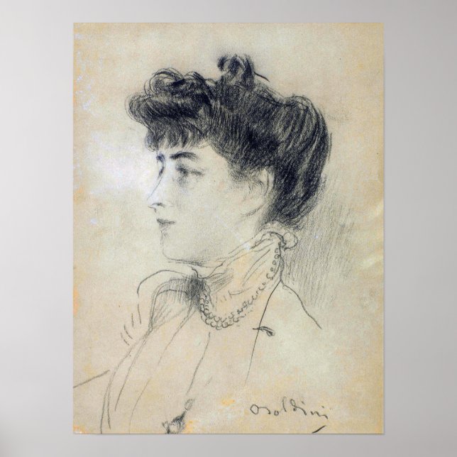 Affiche Boldini - Dame au collier de perles (Devant)