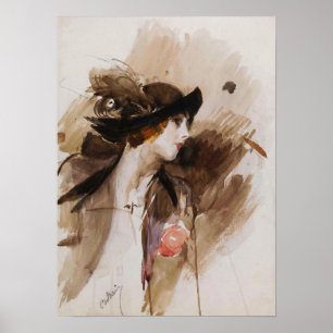 Affiche Boldini - Femme portant un chapeau 1905