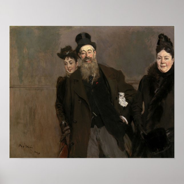 Affiche Boldini - John Lewis Brown, épouse, fille 1890 (Devant)