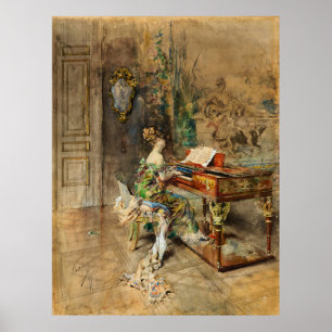 Affiche Boldini - La Dame Pianiste