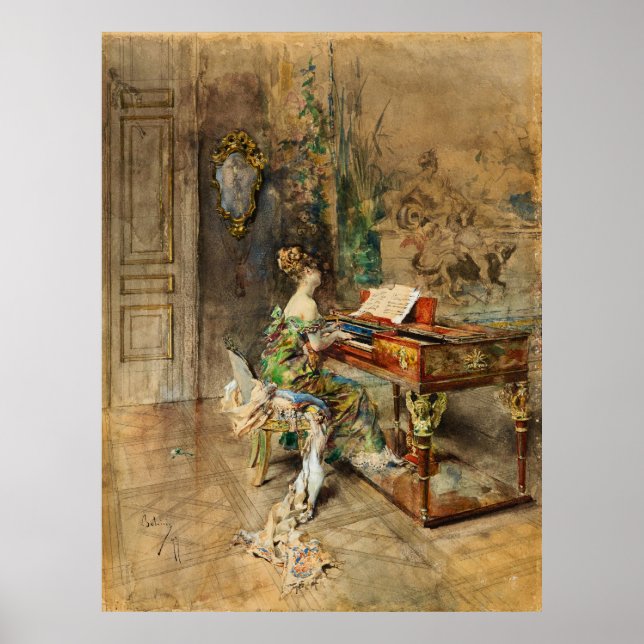 Affiche Boldini - La Dame Pianiste (Devant)