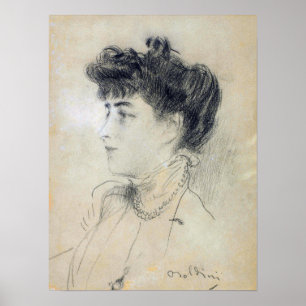 Affiche Boldini - Lady Avec Collier De Perle