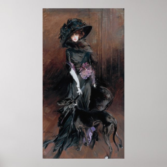 Affiche Boldini - Marchesa Luisa Casati avec Greyhound (Devant)