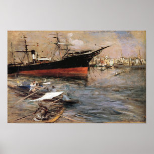 Affiche Boldini - Navires dans le bassin San Marco 1899