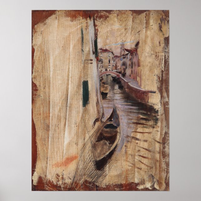 Affiche Boldini - Vue dans un canal vénitien (Devant)