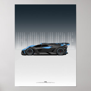 Affiche Bolide Hypercar - Futuristic Black and Blue car
