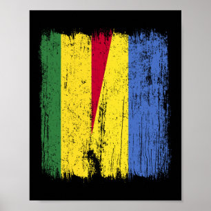 Affiche Bolivie Ukraine Demi-drapeau Héritage bolivien ukr