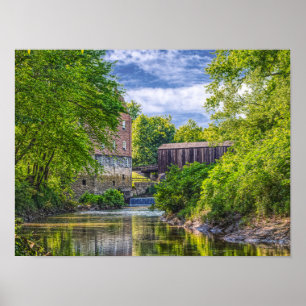 Affiche Bollinger Mill Et Burfordville Couvert Bridge