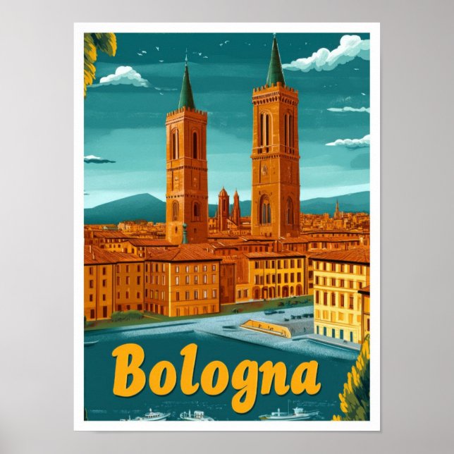Affiche Bologne Italie Vintage voyage d'art (Devant)