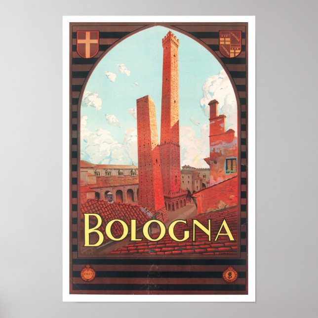 Affiche Bologne Italie voyage millésime (Devant)
