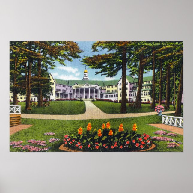 Affiche Bolton Landing Vue extérieure de l'hôtel Sagamore (Devant)
