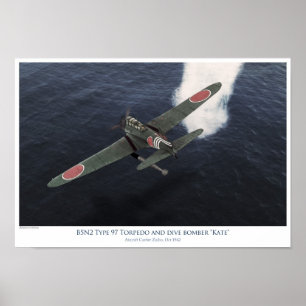 Affiche Bombe à torpilles Nakajima B5N1 Kate