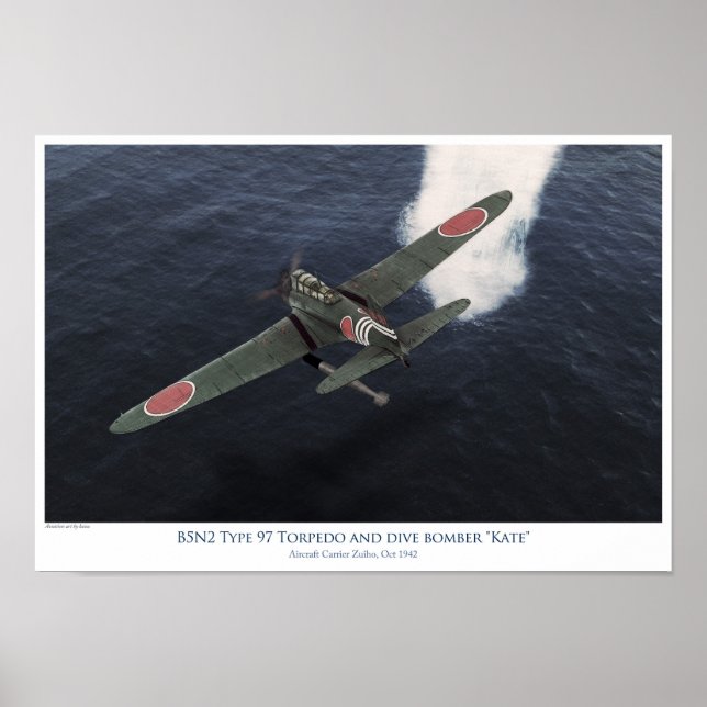 Affiche Bombe à torpilles Nakajima B5N1 Kate (Devant)