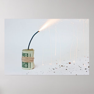 Affiche Bombe du dollar sur le fond clair