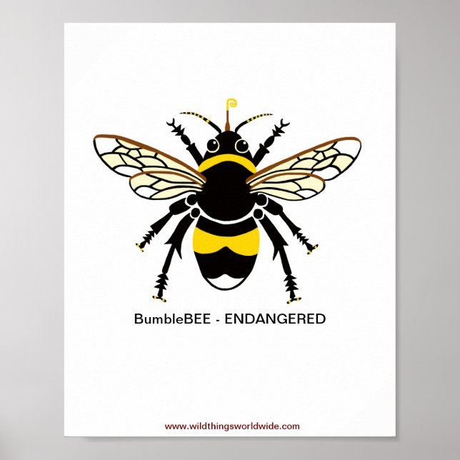 Affiche BOMBE Graphique Abeille - En voie de disparition - (Devant)