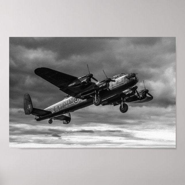 Affiche Bombe Lancaster Dans Le Ciel Mono (Devant)