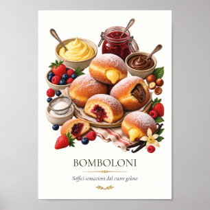 Affiche Bomboloni – Vintage Italian Dessert