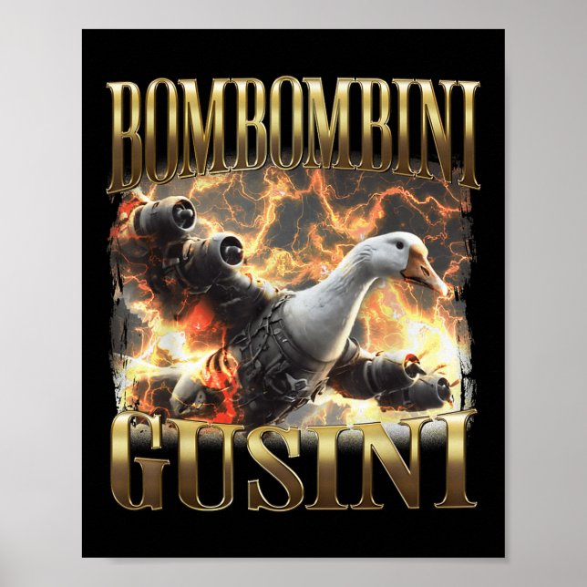 Affiche Bombombini Gusini Funny Italien Brainrot mème Boot (Devant)