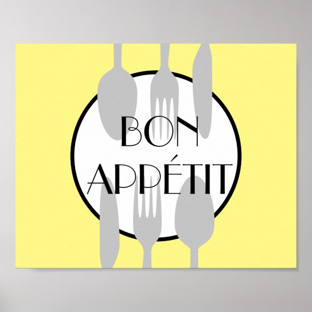Affiche bon appetit cuisine citation bold moderne chic (Devant)