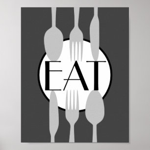Affiche bon appetit cuisine citation bold moderne chic