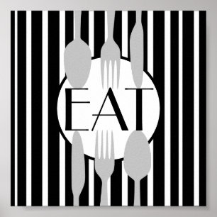 Affiche bon appetit cuisine citation bold moderne chic