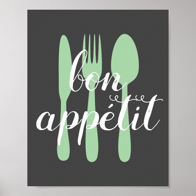 Affiche bon appetit cuisine citation mot art moderne (Devant)
