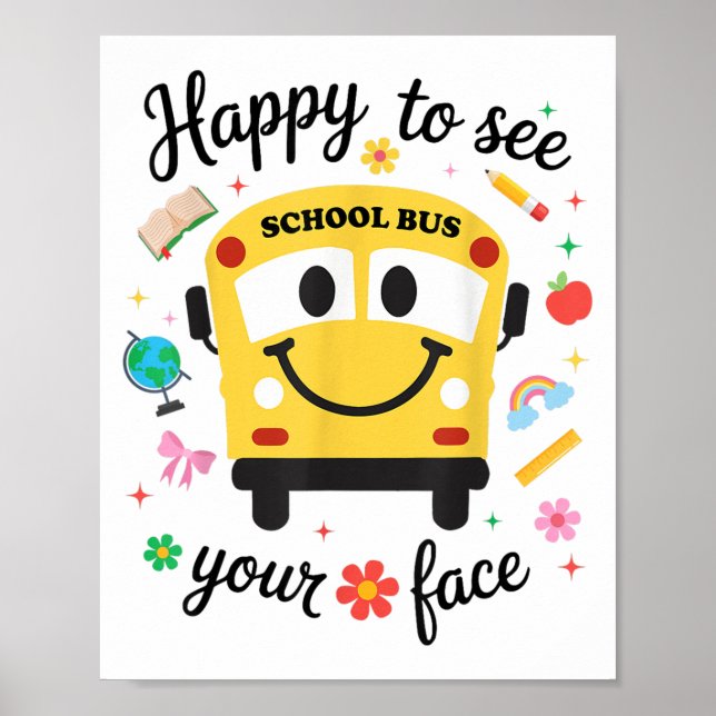 Affiche Bon Bus À L'École Retour À L'École Enfant (Devant)