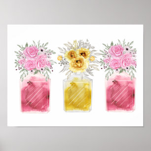 Affiche Bon ensemble de chance trois bouquet de bouteille