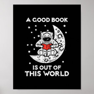 Affiche Bon Livre Est Sorti De Ce Monde Moon Space Bookwor