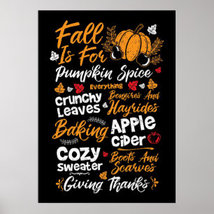 Affiche Bon thanksgiving Automne est pour épices Citrouill
