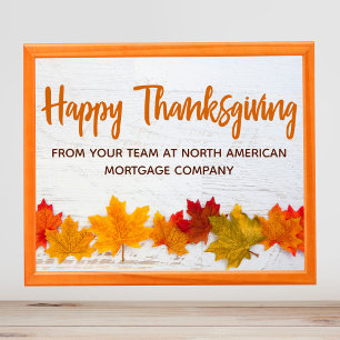 Affiche Bon thanksgiving Business Autumn Leaves Company