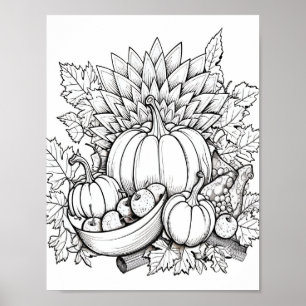 Affiche Bon thanksgiving Couleur adulte