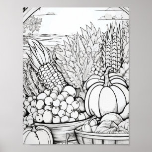Affiche Bon thanksgiving Couleur adulte
